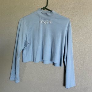 Unique Blue Embroidered Top